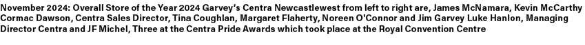 November 2024: Overall Store of the Year 2024 Garvey’s Centra Newcastlewest from left to right are, James McNamara, K...