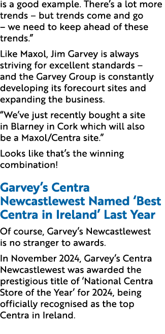 is a good example. There’s a lot more trends – but trends come and go – we need to keep ahead of these trends.” Like ...