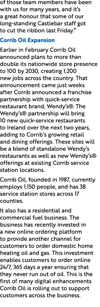 of those team members have been with us for many years, and it’s a great honour that some of our long standing Castle...