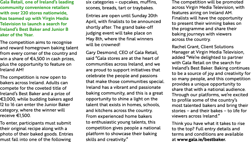 Gala Retail, one of Ireland’s leading community convenience retailers with over 220 stores nationwide, has teamed up ...