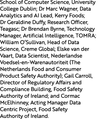School of Computer Science, University College Dublin; Dr Marc Wagner, Data Analytics and AI Lead, Kerry Foods; Dr Ge...