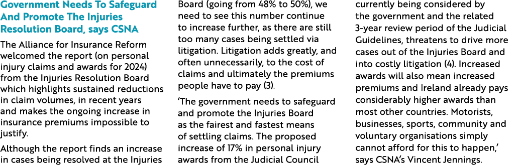 Government Needs To Safeguard And Promote The Injuries Resolution Board, says CSNA The Alliance for Insurance Reform ...