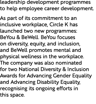 leadership development programmes to help employee career development. As part of its commitment to an inclusive work...