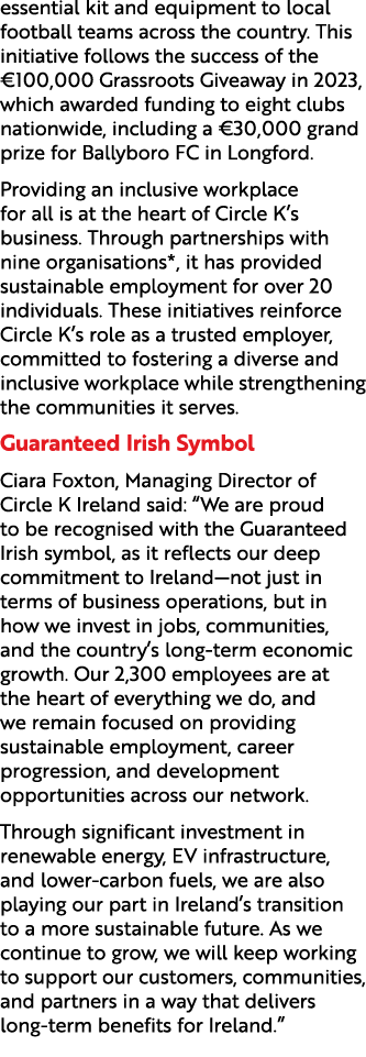 essential kit and equipment to local football teams across the country. This initiative follows the success of the €1...