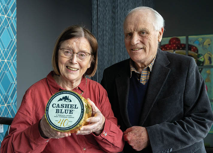 Paul Sherwood Photographer paul@sherwood.ie  00 353 87 230 9096 FREE REPRO Irish Food Writers Guild Awards 2025, held in Ananda Restaurant, Dundrum, Co.Dublin March 2025 Pictured: Lifetime Achievement Award: Jane and Louis Grubb of Cashel Blue Cheese, Co.Tipperary Photo - Paul Sherwood