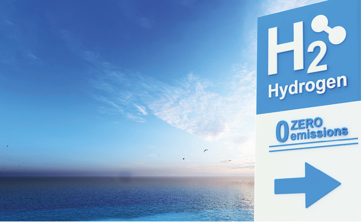 Hydrogen fuel car charging station white color visual concept design. Power chargering station. 3d Rendering. 