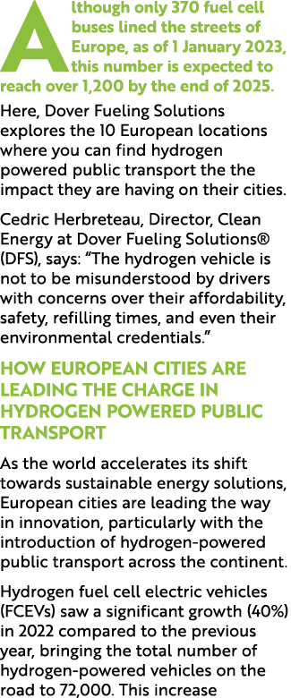 Although only 370 fuel cell buses lined the streets of Europe, as of 1 January 2023, this number is expected to reach...
