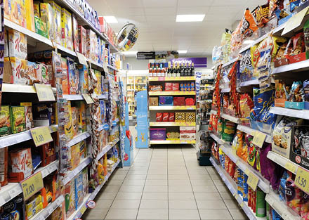 LONDON - JAN 29: A view of an aisle in a Tesco store on Jan 29, 2015 in London, UK. Britain's Tesco is the world's third largest supermarket retailer after America's Walmart and France's Carrefour.