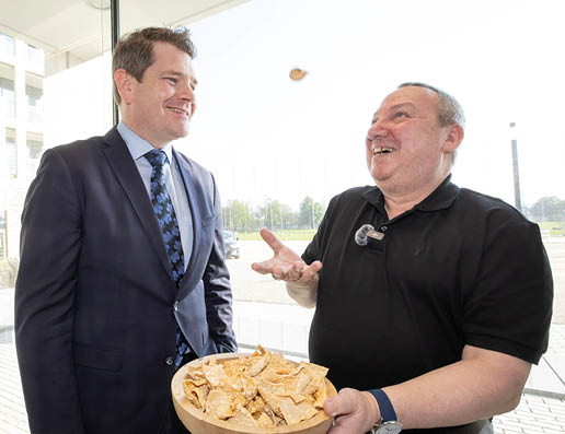 Mr. Peter Burke, Minister for Enterprise, Tourism, and Employment and Richard Francis, Founder of Mushrooms & Love at the launch of the inaugural Certificate in Food Entrepreneurship at Technological University Dublin (TU Dublin) on Thursday, 04 April, 2025