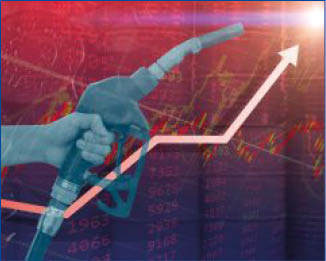 A hand holding a gas pump. Description generated by AI