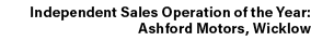 Independent Sales Operation of the Year: Ashford Motors, Wicklow