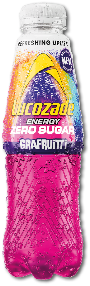 A bottle of pink and purple energy drink called Volcano. AI generated content