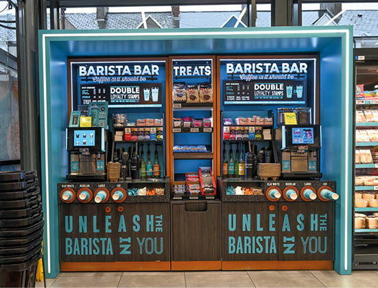 A display of coffee and tea products in a store. AI generated content