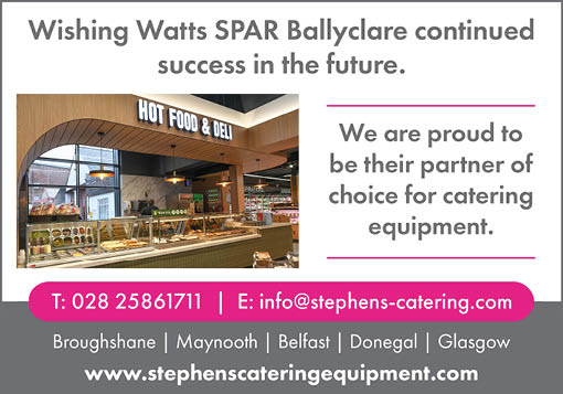 A restaurant with a sign that says “Wishing Wats Spar Ballaclayre Continued Success in the Future". Description generated by AI