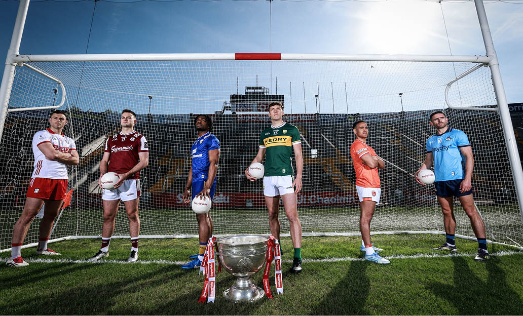 REPRO FREE ***PRESS RELEASE NO REPRODUCTION FEE*** EDITORIAL USE ONLY SuperValu’s Launch Of The GAA All-Ireland Senior Football Championship 30/4/2025 Pictured are L-R M che l Martin (Cork), Cillian McDaid (Galway), Ikem Ugwueru (Clare), David Clifford (Kerry), Jemar Hall (Armagh) and Niall Scully (Dublin) at SuperValu’s launch of the GAA All-Ireland Senior Football Championship in SuperValu P irc U Chaoimh and showing their support for diversity and inclusion within the GAA. SuperValu has today announced a five-year extension of their partnership with the GAA, marking a 20-year commitment to communities across Ireland and making SuperValu the longest standing sponsor of the GAA All-Ireland Senior Football Championship. Mandatory Credit ©INPHO/Dan Sheridan