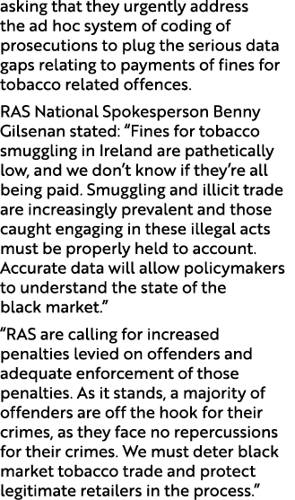asking that they urgently address the ad hoc system of coding of prosecutions to plug the serious data gaps relating ...