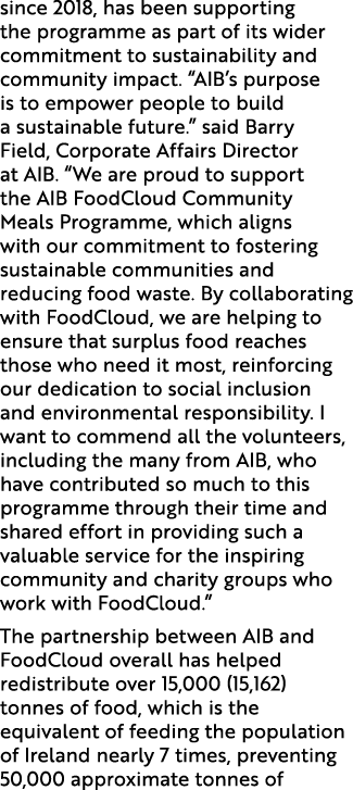since 2018, has been supporting the programme as part of its wider commitment to sustainability and community impact....