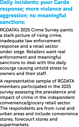 Daily incidents; poor Garda response; more violence and aggression; no meaningful sanctions: RGDATA’s 2025 Crime Surv...