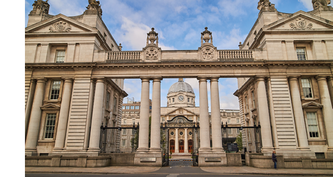 Leinster house, the Government buildings in Dublin, Ireland                          