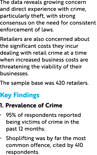 The data reveals growing concern and direct experience with crime, particularly theft, with strong consensus on the n...