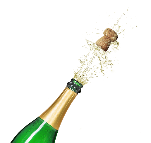 Isolated champagne bottle on a white background