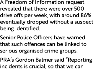 A Freedom of Information request revealed that there were over 500 drive offs per week, with around 86% eventually dr...