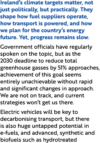 Ireland’s climate targets matter, not just politically, but practically. They shape how fuel suppliers operate, how t...
