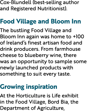 Cox Blundell (best selling author and Registered Nutritionist). Food Village and Bloom Inn The bustling Food Village ...