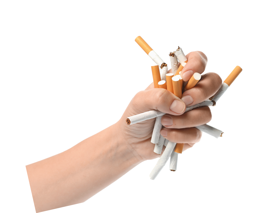 A hand holding a cigarette. Description generated by AI