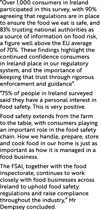 “Over 1,000 consumers in Ireland participated in this survey, with 90% agreeing that regulations are in place to ensu...