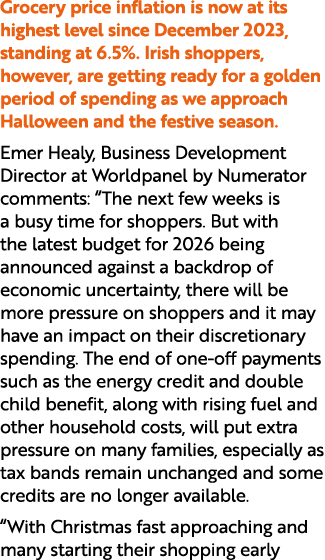 Grocery price inflation is now at its highest level since December 2023, standing at 6.5%. Irish shoppers, however, a...