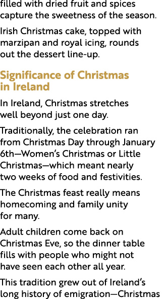 filled with dried fruit and spices capture the sweetness of the season. Irish Christmas cake, topped with marzipan an...