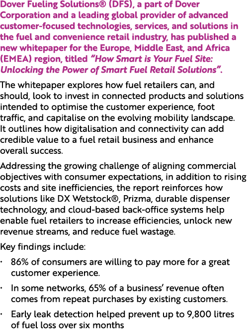 Dover Fueling Solutions® (DFS), a part of Dover Corporation and a leading global provider of advanced customer focuse...