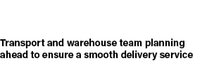 Transport and warehouse team planning ahead to ensure a smooth delivery service