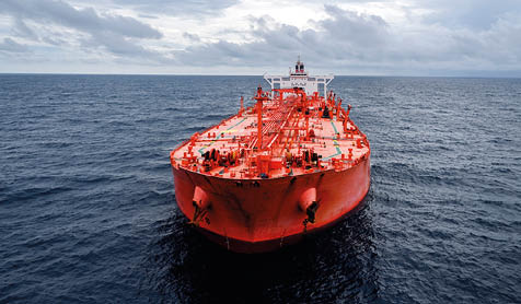 The oil tanker in the high sea
