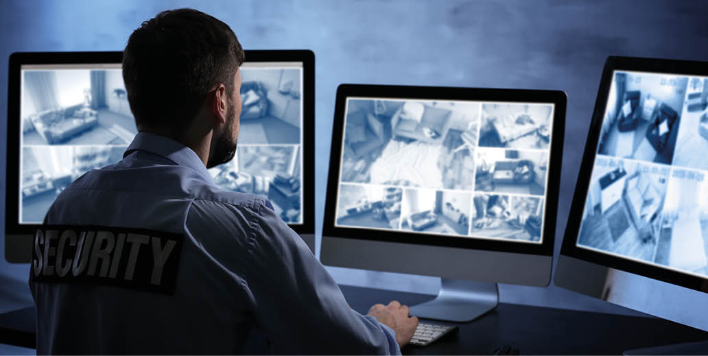 Safety of private property and modern technology. Safeguard monitoring home security cameras