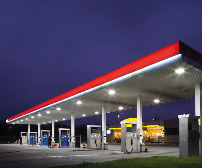 Gas station at night