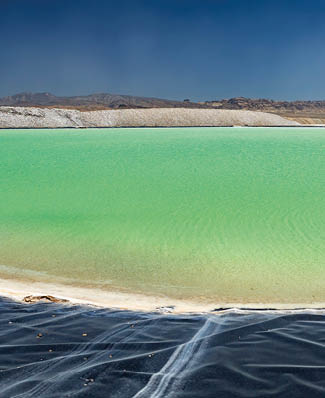 Lithium Mine - Carbonate from Evaporation Ponds Mined in Nevada Desert - Shallow Depth of Field