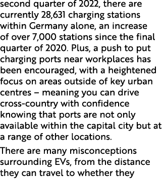 second quarter of 2022, there are currently 28,631 charging stations within Germany alone, an increase of over 7,000 ...