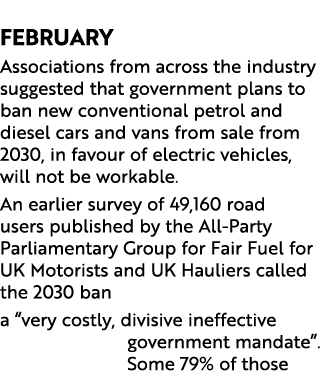 February Associations from across the industry suggested that government plans to ban new conventional petrol and di...