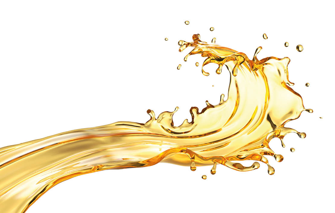 Olive or engine oil splash, Golden Cosmetic Liquid isolated on white background, 3d illustration with Clipping path.