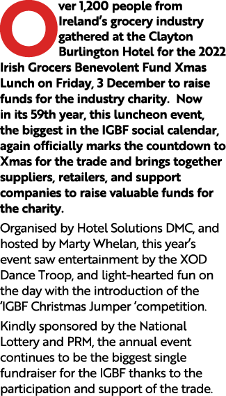 Over 1,200 people from Ireland’s grocery industry gathered at the Clayton Burlington Hotel for the 2022 Irish Grocers...