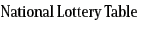 National Lottery Table