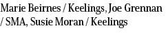 Marie Beirnes / Keelings, Joe Grennan / SMA, Susie Moran / Keelings 