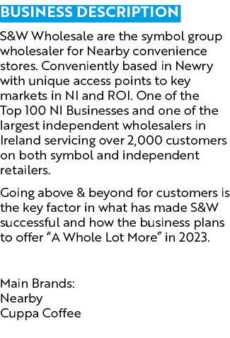 Business description S&W Wholesale are the symbol group wholesaler for Nearby convenience stores. Conveniently based ...