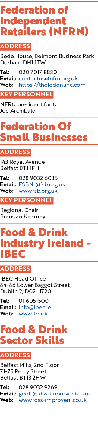 Federation of Independent Retailers (NFRN) ADDRESS Bede House, Belmont Business Park Durham DH1 1TW Tel: 020 7017 888...