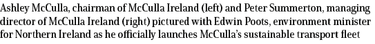 Ashley McCulla, chairman of McCulla Ireland (left) and Peter Summerton, managing director of McCulla Ireland (right) ...