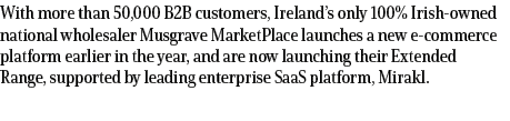 With more than 50,000 B2B customers, Ireland’s only 100% Irish owned national wholesaler Musgrave MarketPlace launche...