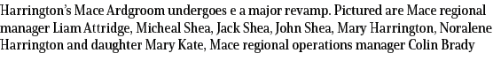 Harrington’s Mace Ardgroom undergoes e a major revamp. Pictured are Mace regional manager Liam Attridge, Micheal Shea...