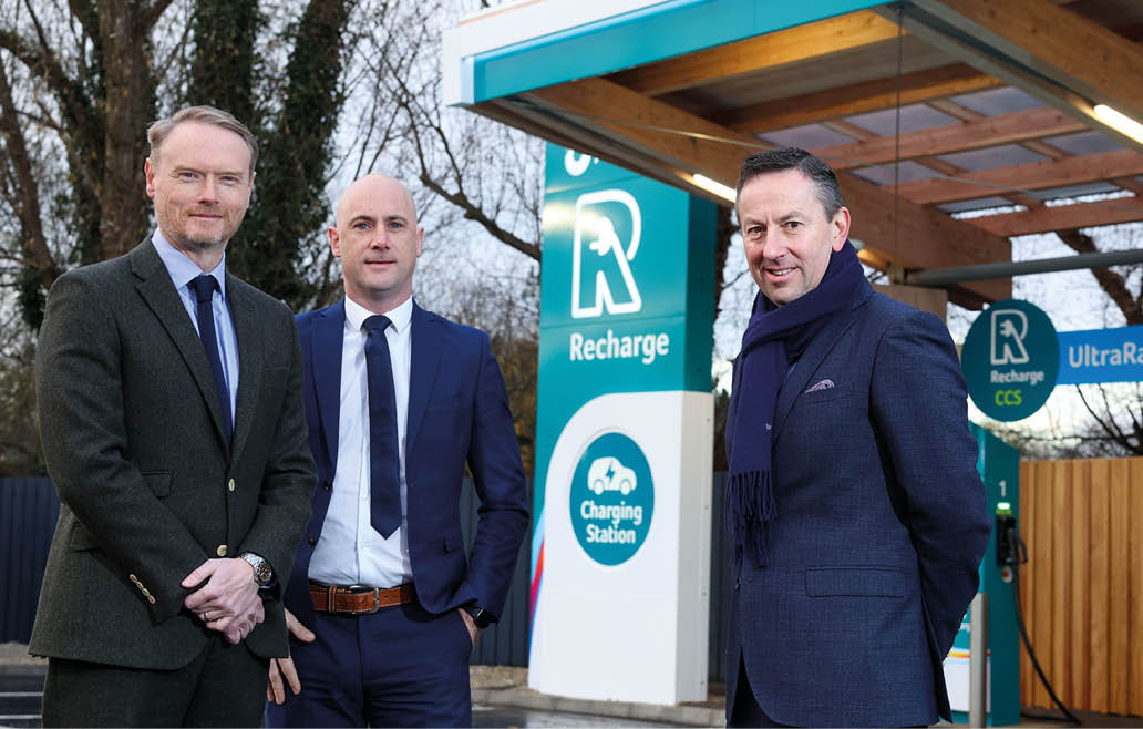 Press Eye - Belfast - Northern Ireland  Tuesday 6th  December 2022   Photo by  Matt Mackey  / PressEye  Maxol opens Northern Ireland’s first dedicated Ultra-Rapid EV charging hub at Kinnegar Service Station. Pictured at the launch from left is Kevin Paterson, Retail Manager NI, The Maxol Group;  Ciaran McNally, Chief Retail Officer, The Maxol Group;  Brian Donaldson, CEO The Maxol Group